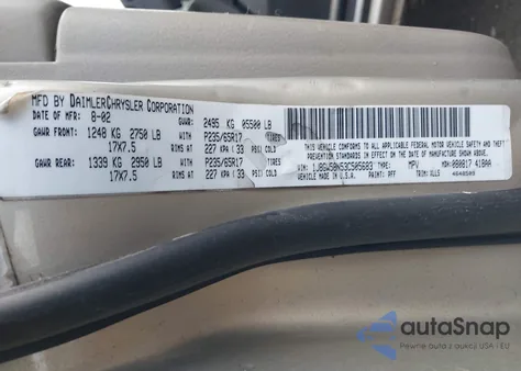 2003 Jeep Grand Cherokee Limited z USA, uszkodzony, nr VIN 1J8GW58N53C505683